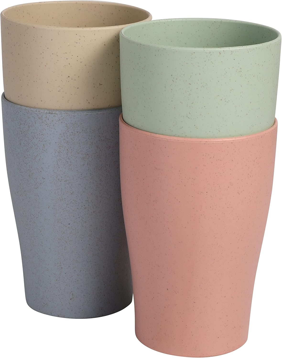 WANBY Wheat Straw Cup 4 Pcs Unbreakable and Reusable Drinking Cups Eco-Friendly Healthy Tumbler Set for Milk Juice and Water Dishwasher Safe (4 Pcs 11 Oz) - Image 7