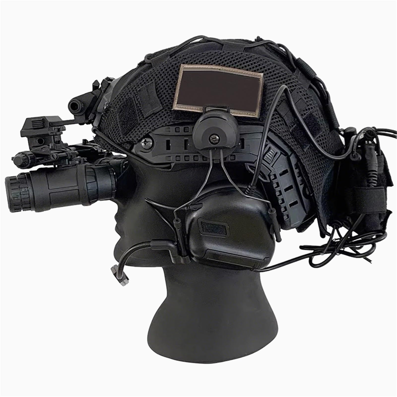 WLXW Casque Tactique CS avec Vision Nocturne, Casque Communication, Support Nylon L4G24, for Paintball, Airsoft, Tir, Cosplay