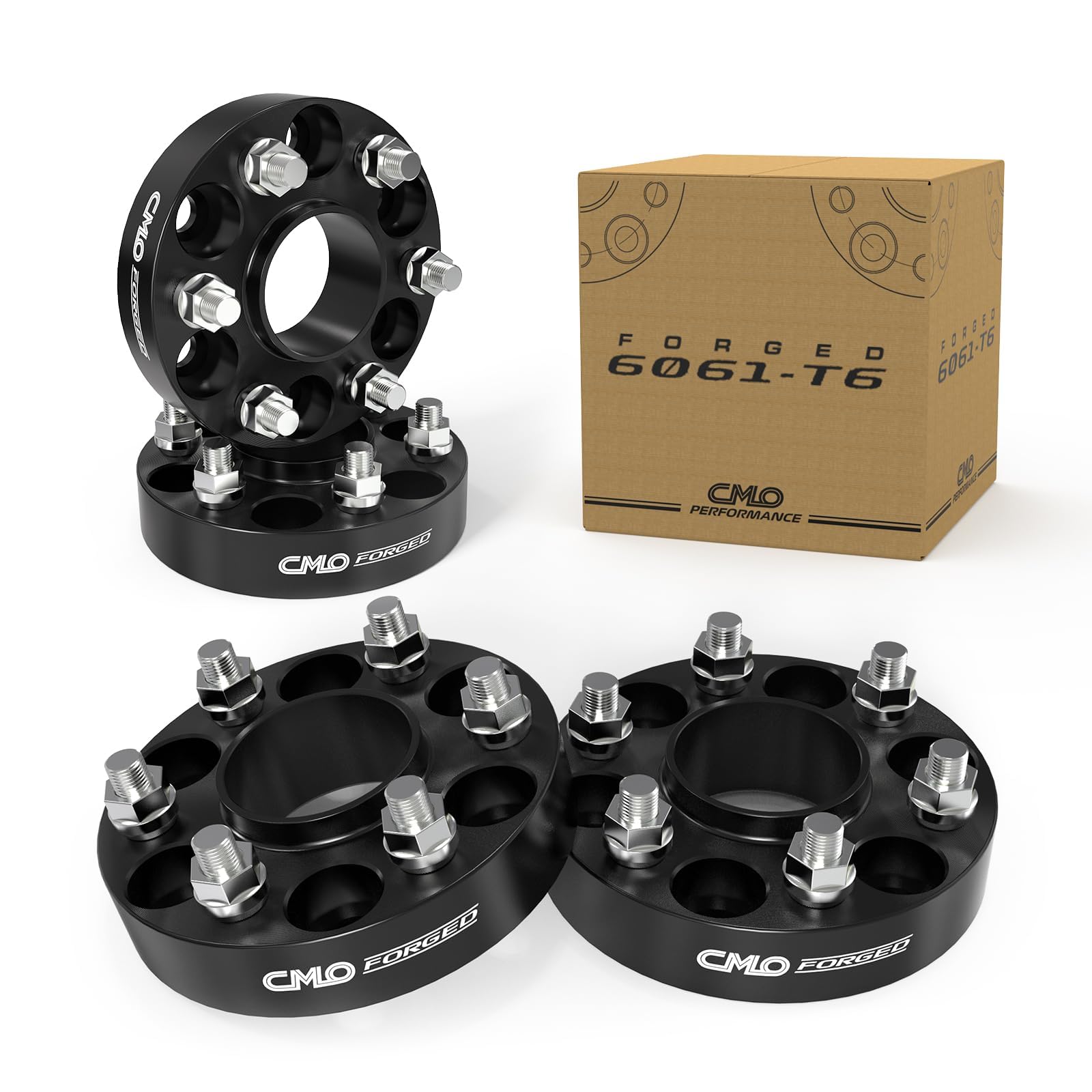 6x139.7 Wheel Spacers Fits Toyota Tacoma 1.18" (30mm), M12x1.5, 4PCS Black