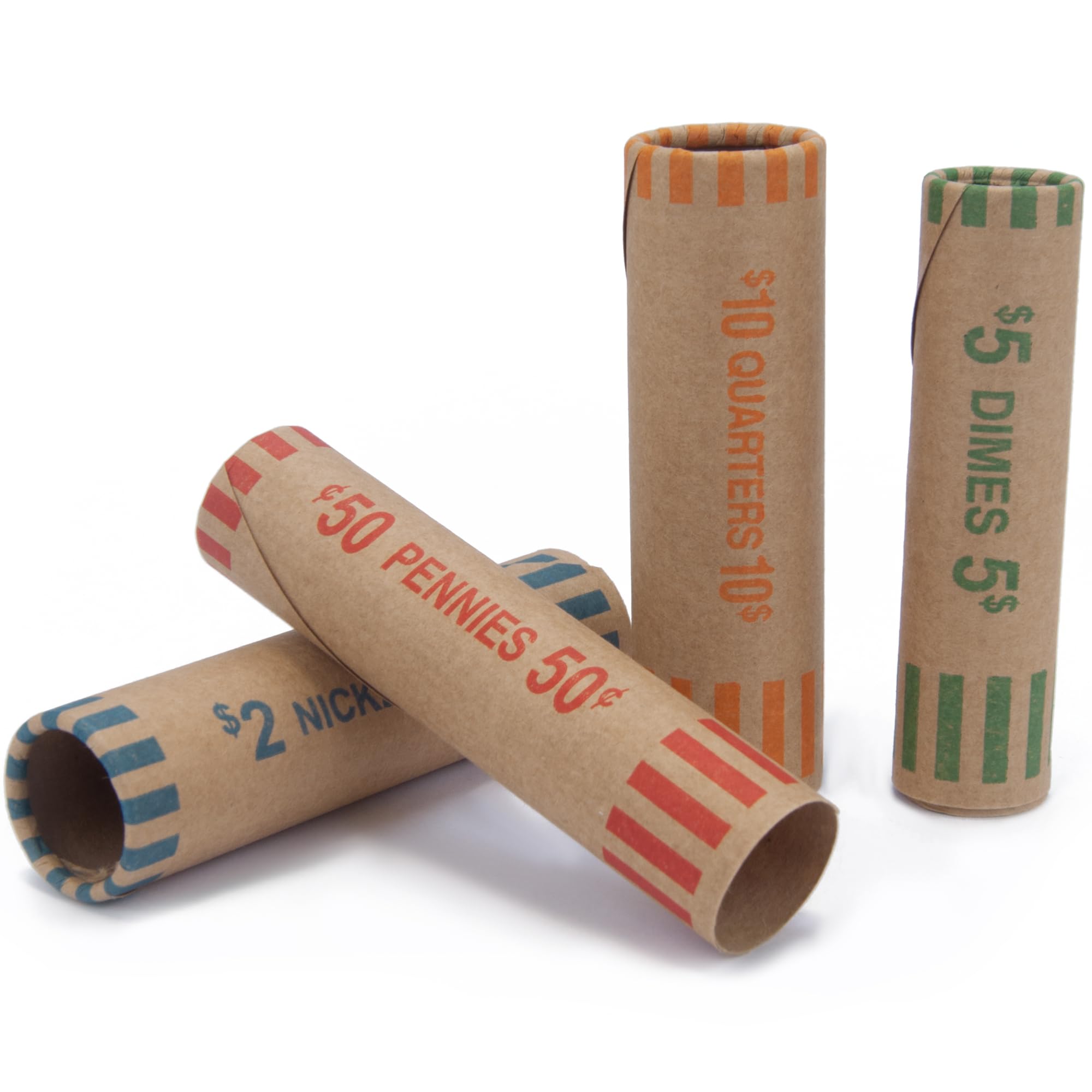 L LIKED Verschiedene vorgeformte Münzrollenwickler – Viertel, Pennies, Nickel und Dimes (128 sortierte x 24 Boxen)