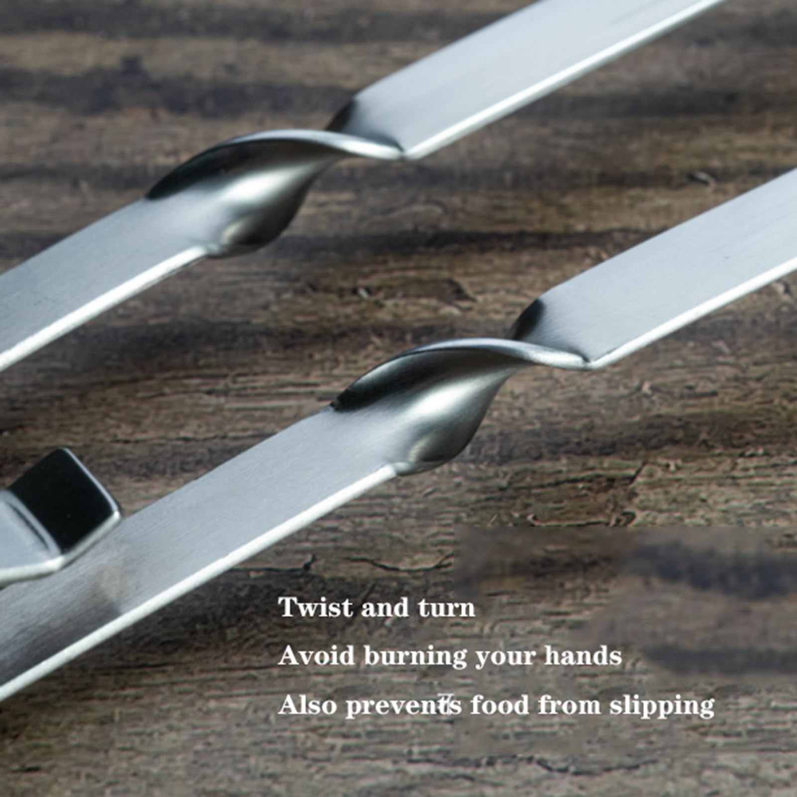 Spiedini for Barbecue, Impermeabili e antiruggine, spiedini for Grigliare Lunghi e Piatti, Carne Facile da Indossare, riutilizzabili, for Carne, gamberi, Pollo e Verdure (Size : 10)