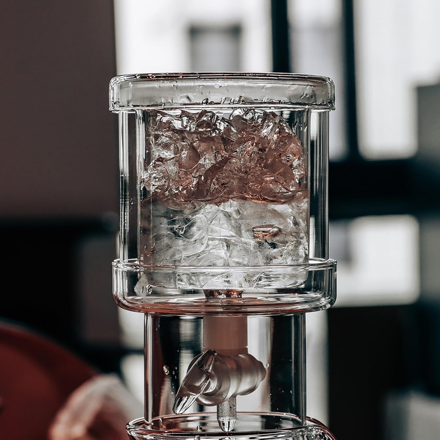 Iced Coffee Maker,Handmade Cold Brew Coffee Make with Adjustable Dripper,Creative Cold Brew Coffee Maker,Ice Cold Brew Dripper, Detachable Glass Cold Brew Maker for Home, Office