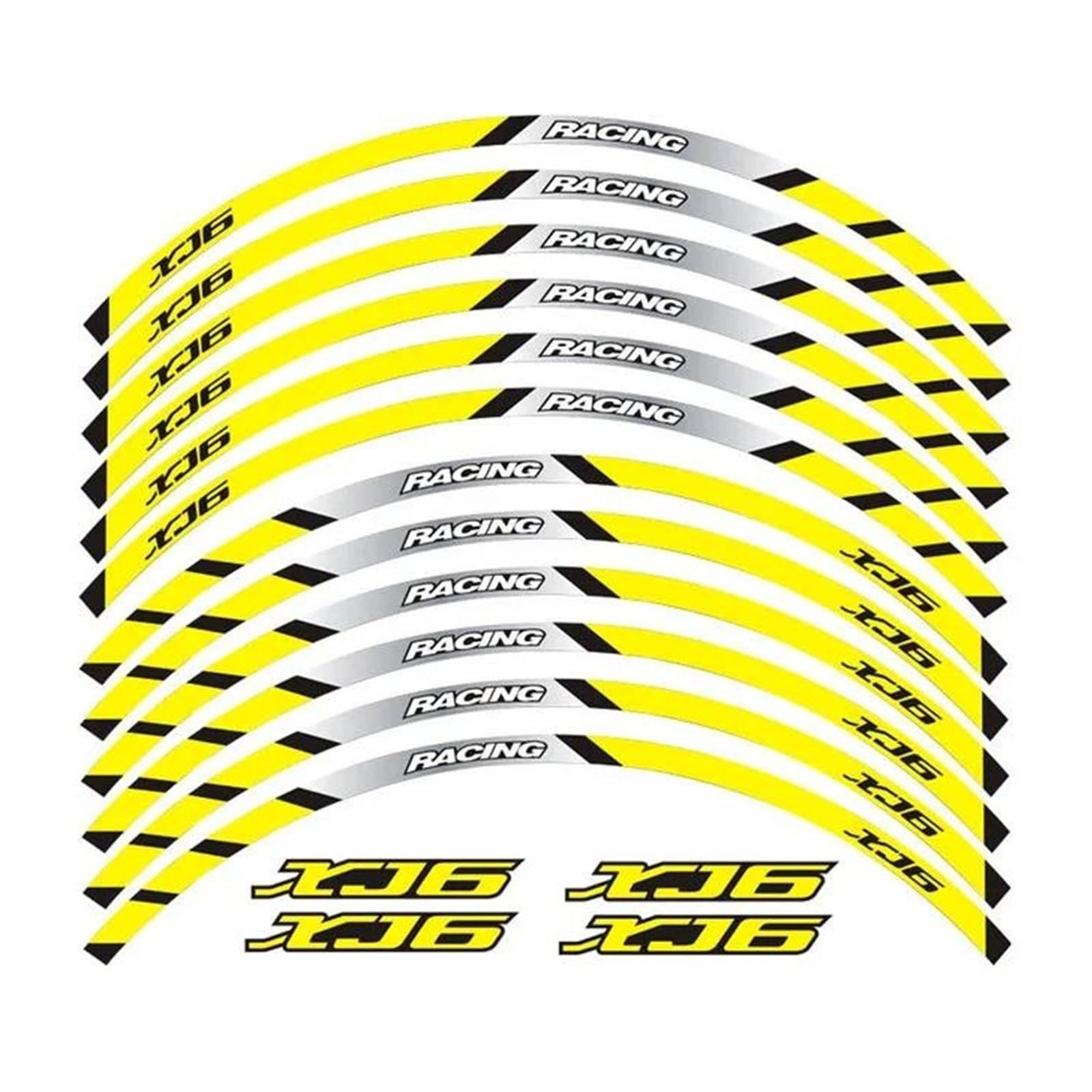 for XJ6 Motorcycle Decal Outer Wheel Rim Stickers Tire Film Border Reflective Decals Tire Decoration Sticker(Yellow)