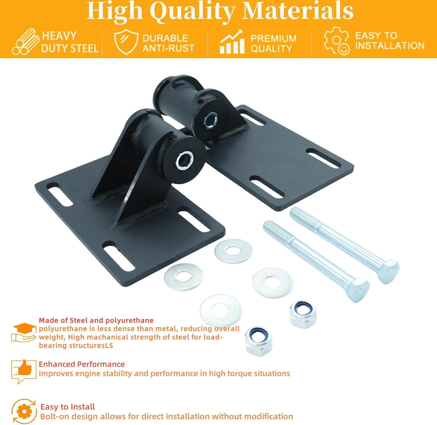 LS Engine Swap Motor Mounts Kit for Chevy Colorado GMC Canyon 2004-2012, LS Swap Mounts for Gen3 Gen4 LS V8 Engines 2005-2010