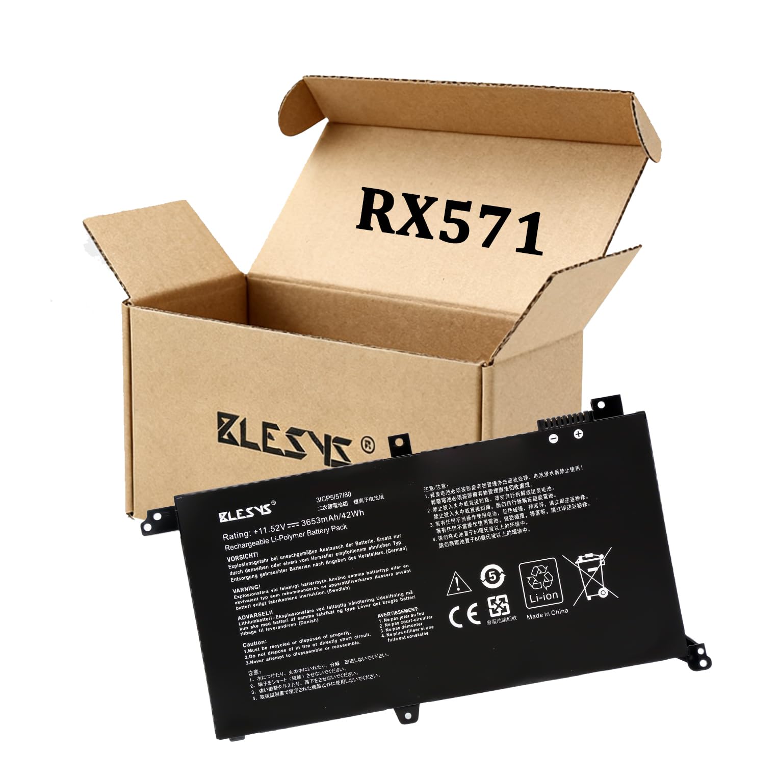 BLESYS Batteria per ASUS VivoBook RX571 RX571GT RX571LH RX571L RX571LI