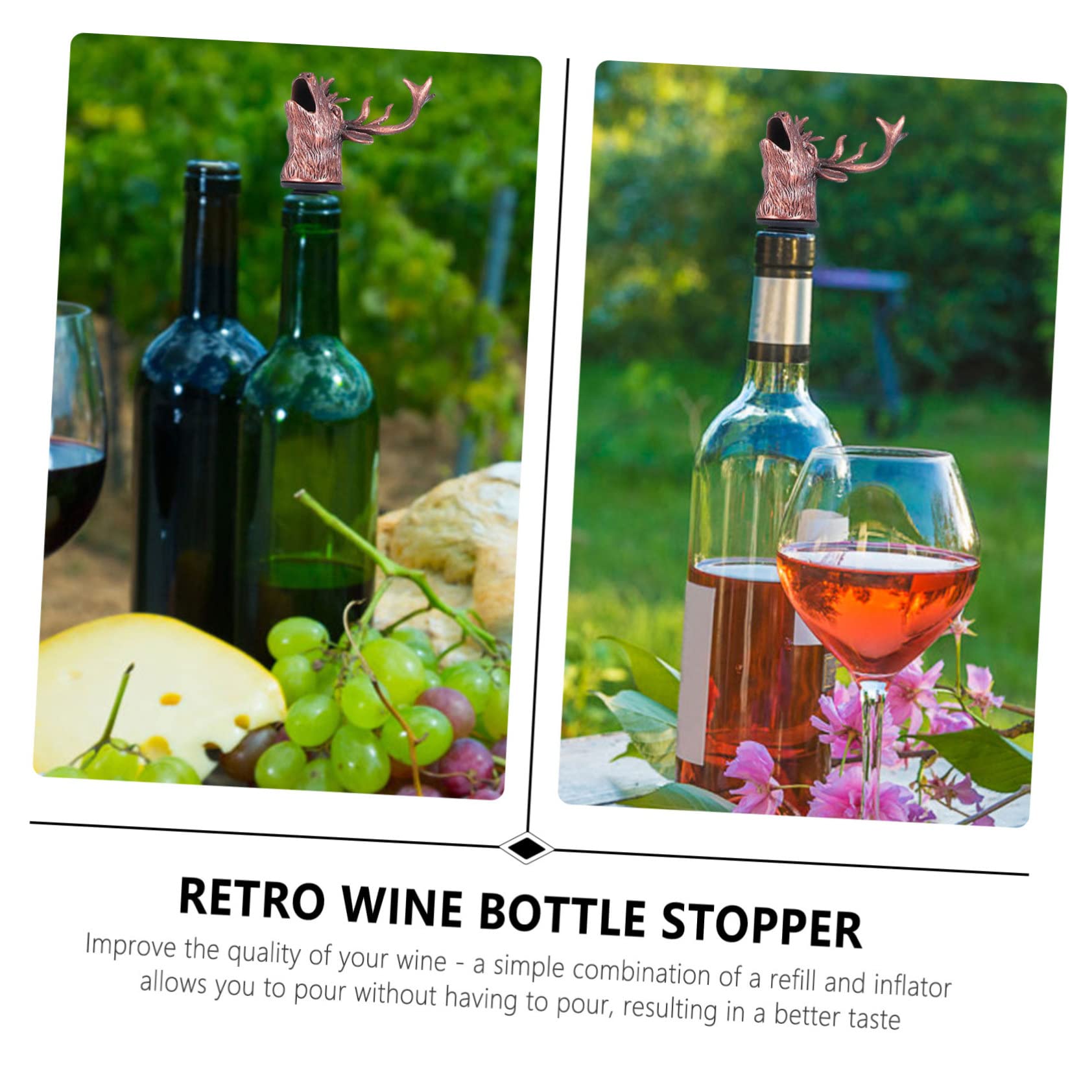 HOOTNEE 1pc Christmas Wine Pourer Wine Pourer Aerator Bottle Sealer Christmas Wine Aerator Wine Pour Spout Stoppers Wine Bottle Reindeer Wine Stopper Vinegar Pourers Syrup Drink Zinc Alloy