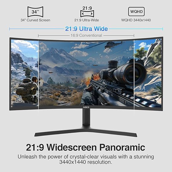 Z Z-EDGE AGEX AG34P 34 240Hz 2K Ultra Wide Curved Gaming LED Monitor