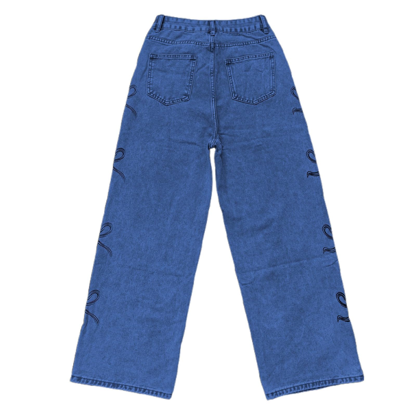 Jeans,Jeans a Vita Alta Svasati da Donna con Ricamo, Comodi Pantaloni in Denim Elasticizzato per Outfit Casual