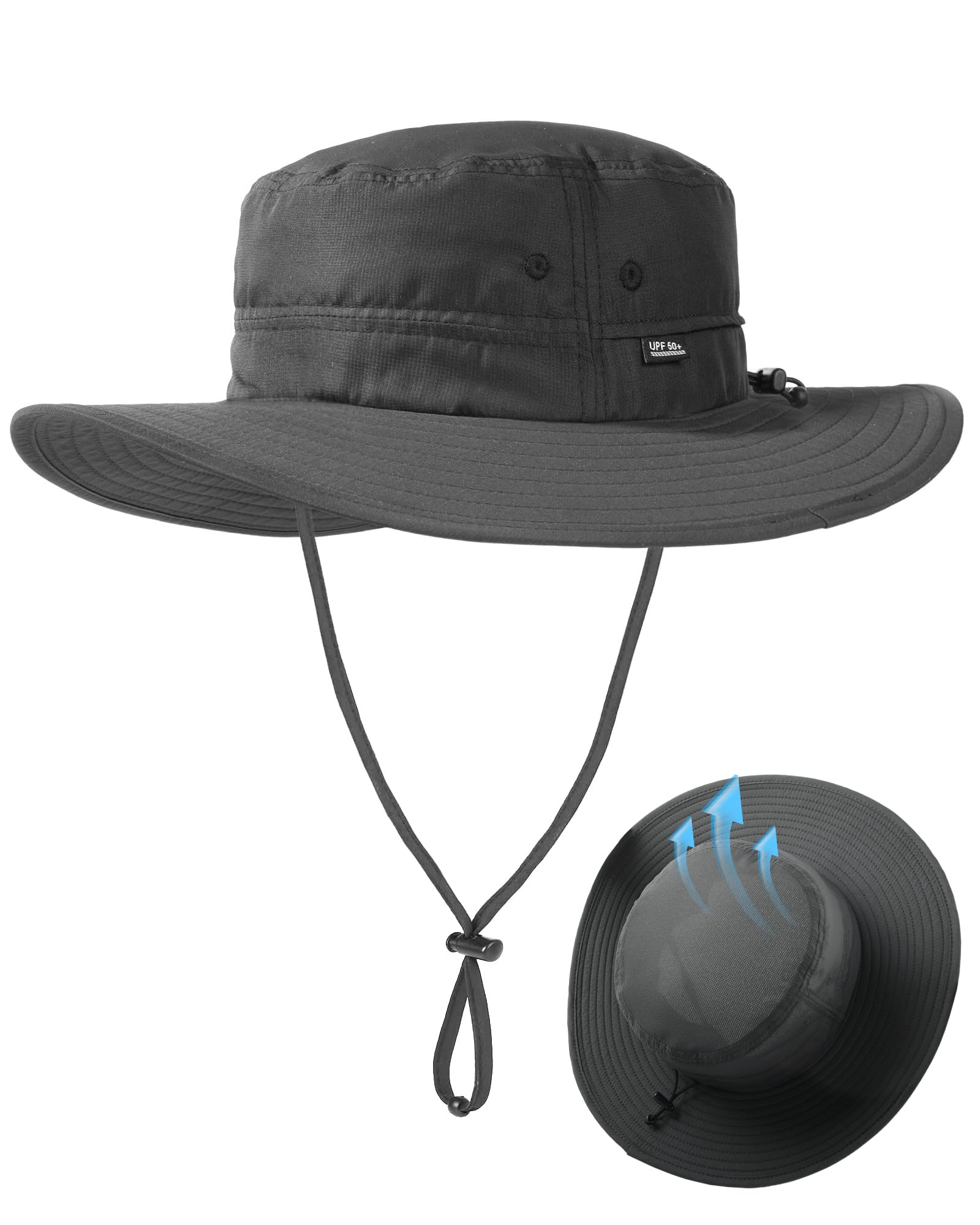FURTALK Sonnenhut für Herren Damen Packable breiter Krempe Sommer UV-Schutz Angelhut UPF 50+ Einstellbare Kinnriemen Eimer Hut Outdoor