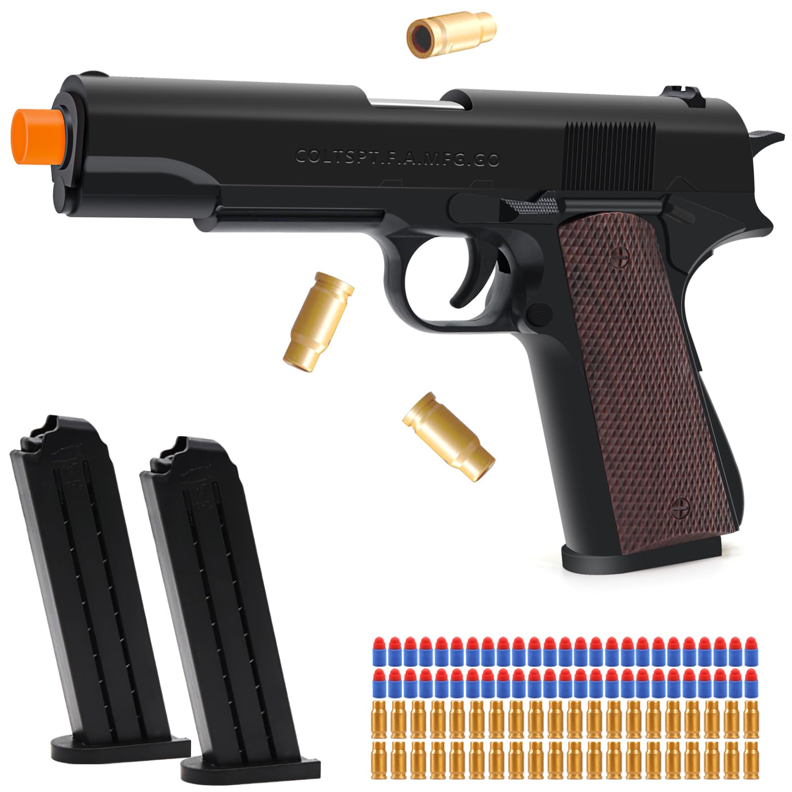 Toy Gun with 50 Foam Bullets, Soft Bullet Toy Guns with Shell Ejecting, Toy Foam Blasters & Guns for Boys, Gifts for Christmas Birthday Kids Adults Age 8+