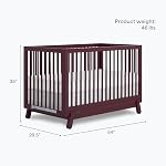 Dream On Me Hygge 5-in-1 Convertible Crib in Auburn, JPMA & Greenguard Gold Certified, Converts from Baby Crib to Toddler Bed, Daybed/Kids Sofa and Full-Size Bed