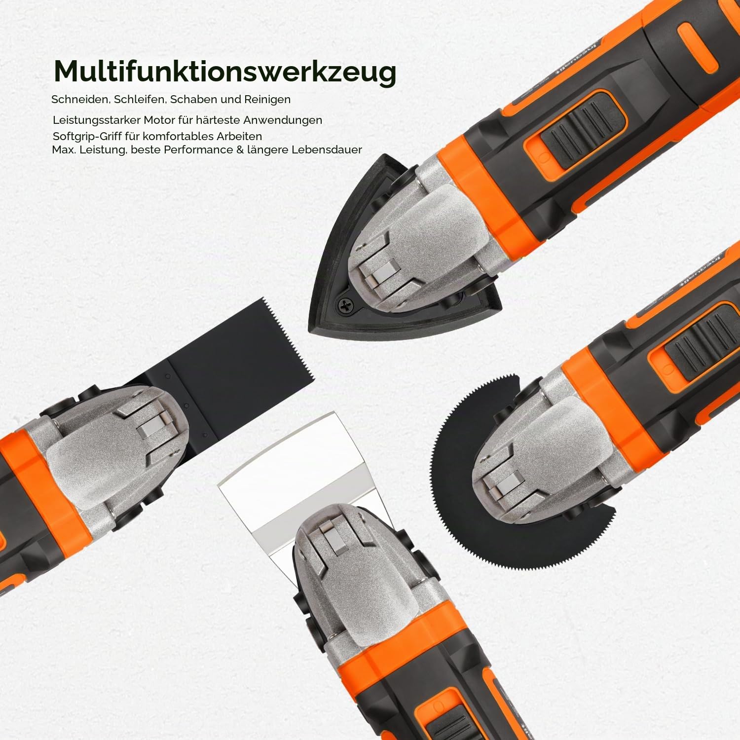Yunirvana 400W Oszillierendes Multifunktionswerkzeug, oszillierend, 6 variable Geschwindigkeiten, 15.000 – 22.000 U/min, Oszillierender Winkel: 4 °, 28 Zubehörteile, Multiwerkzeug zum Schneiden