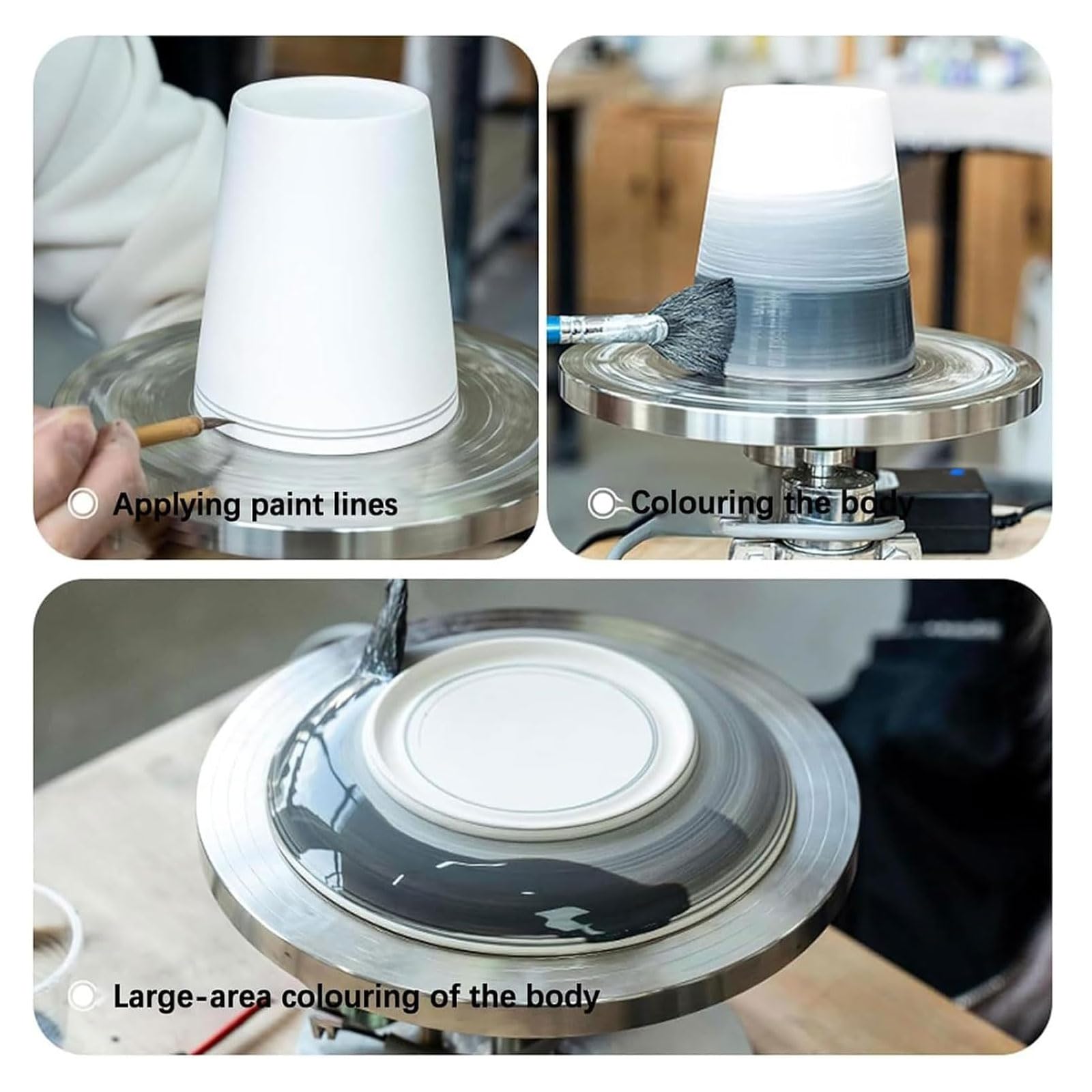 Ruota elettrica per ceramica con pedale, velocità regolabile, macchina per formare argilla ceramica per scuole, studi fai da te e hobbisti
