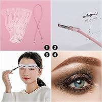 Vista 7 de 12 plantillas reutilizables para cejas, plantilla de cejas con banda elástica para principiantes (6 estilos) transparente