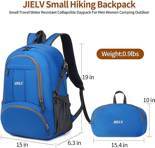 Miniatura 3 de Mochila de senderismo pequeña Mochilas de viaje ligeras Mochila impermeable para senderismo para mujeres y hombres, Azul claro-30l, Casual