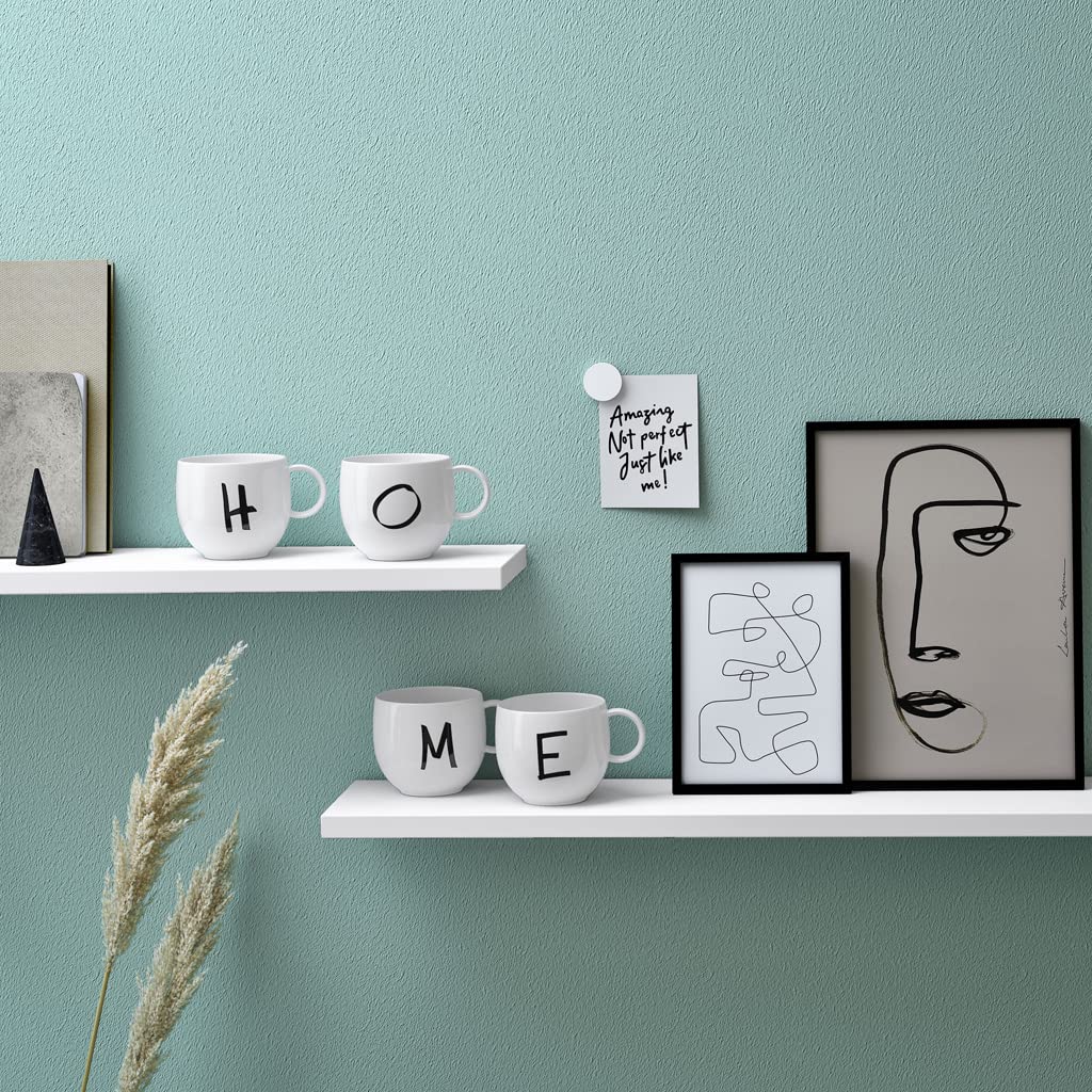 like. by Villeroy & Boch - Letters Mug E, 380ml, Premium Porcelain, White, Blanc - Image 4