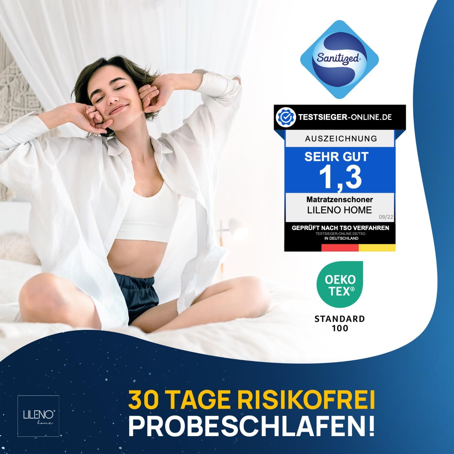 LILENO HOME Matratzenschoner 180x200 cm - Matratzenauflage 180x200 atmungsaktiv u. waschbar- extra weicher Matratzenschoner als Matratzen-Cover u. Schoner für Topper, Boxspringbett u. als Unterbett