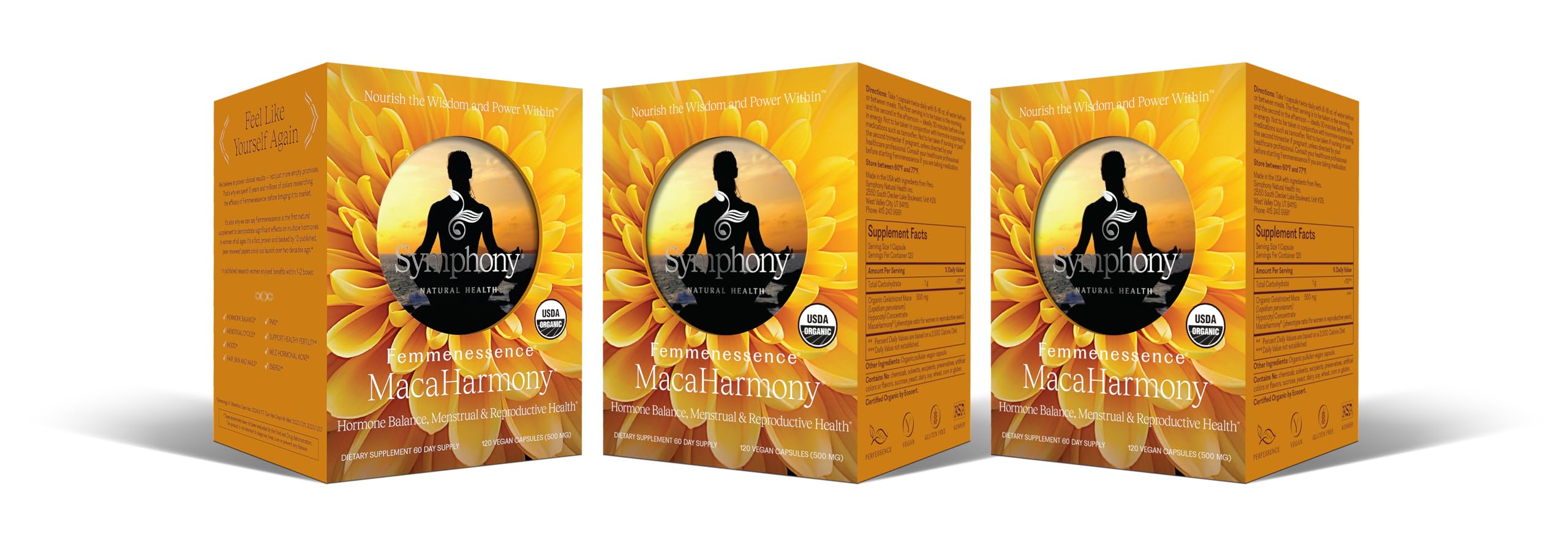Femmenessence® MacaHarmony® – Clinically Studied Hormone Balance Support for Menstrual Health, PMS Relief, Mood, Skin & Fertility, 240 Natural Organic Vegan Capsules (120 Day Supply) — Amazon image 2