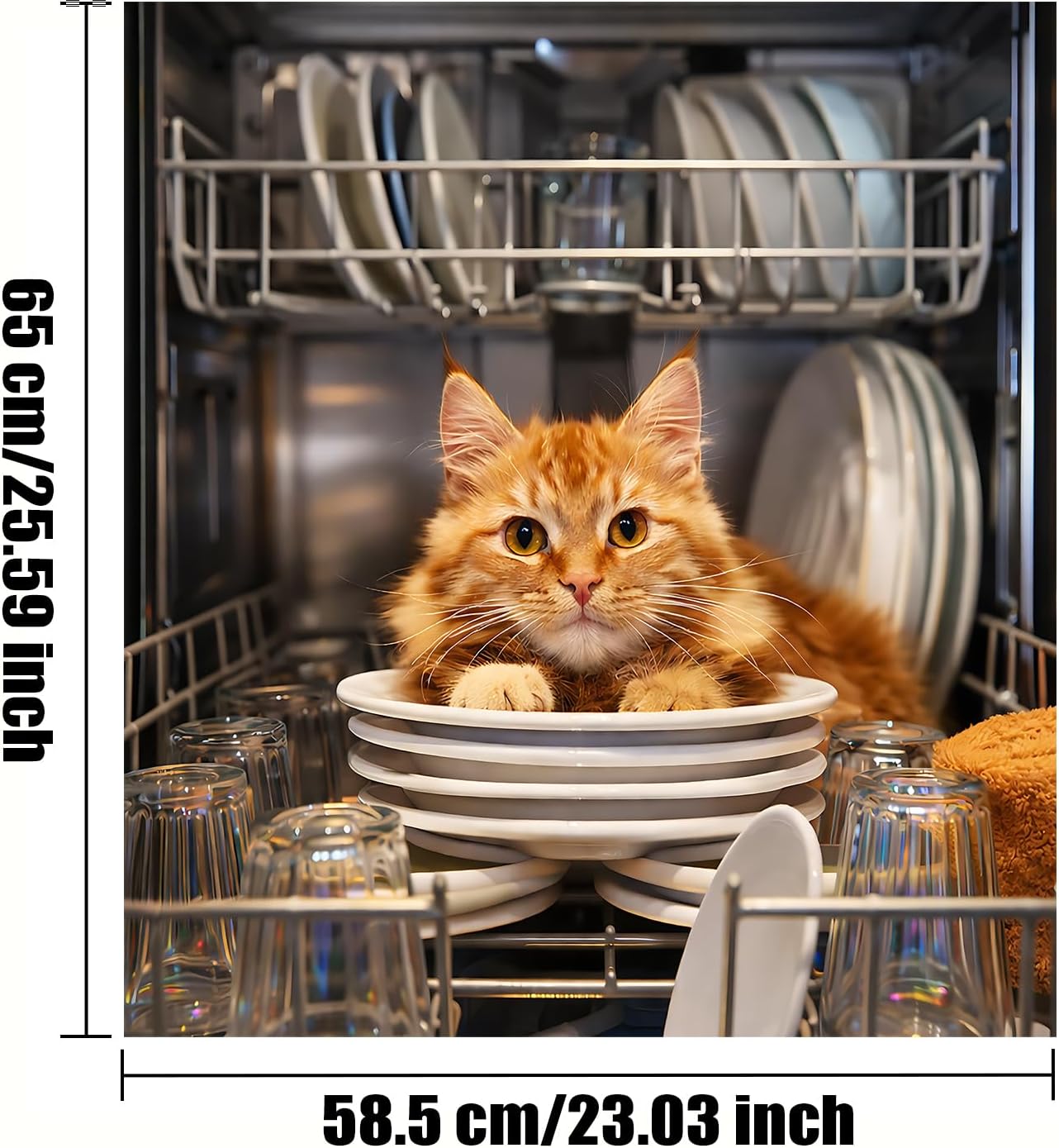 Magnetic Dishwasher Cover、Waterproof、 Easy to Clean, Easy to Install。23.03x25.59 inches，Suitable for dishwashers, refrigerators, Metal cabinets。