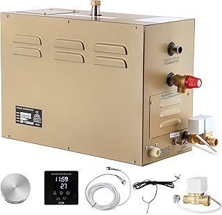 CGOLDENWALL 4.5 KW Sauan Dampfgenerator mit Automatischer Entwässerung 220 V für Zuhause und Gewerbe, Geeignet für Sauna/Dusche/Bade/SPA mit Intelligentem Touch-Controller 25-55°C, 3-4.5m³ Raumheizung