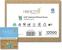 Vista 11 de Pajitas de tallo de trigo de cóctel de alta calidad, 100 unidades, 5.75 pulgadas, 100% biodegradables, 100% a base de plantas, nunca se empañan, sin