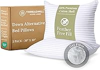 Threadmill Queen Size Bed Pillows Set of 2 - Cooling Down Alternative Hotel Pillows 20x30 for Side, Back & Stomach Sleepers