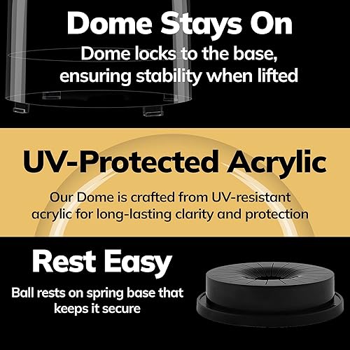 Miniatura 4 de Balldome Vitrina de sóftbol para pelota de 12 pulgadas o pelota de 11 pulgadas, pantalla de sóftbol con protección UV, soportes para sóftbol para