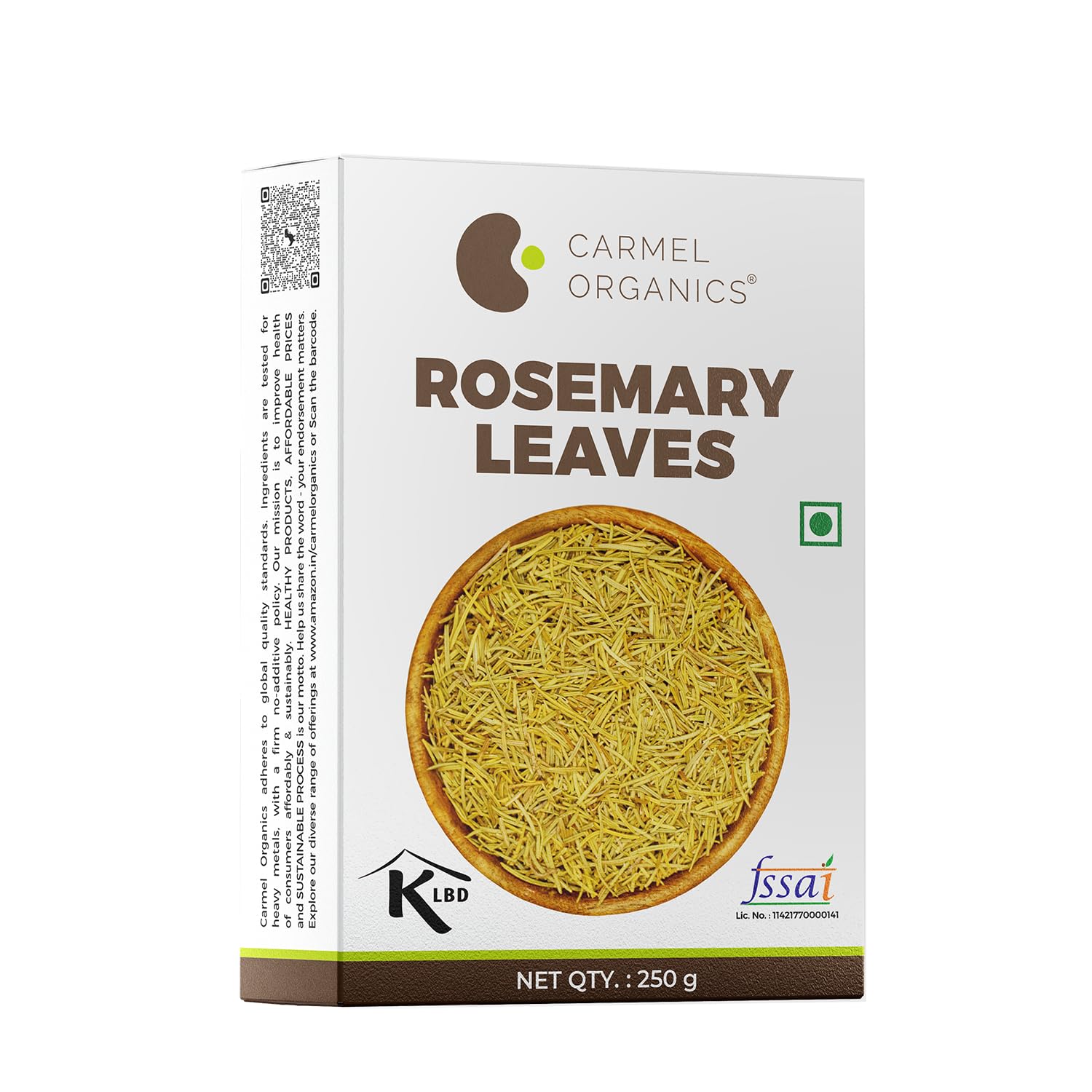 CARMEL ORGANICS Rosemary Leaves 250 Gram, With Spray Bottle | Useful For Hair Growth, Herbal Tea And Cooking, Natural, No Added Preservatives And Additives, Salvia Rosmarinus