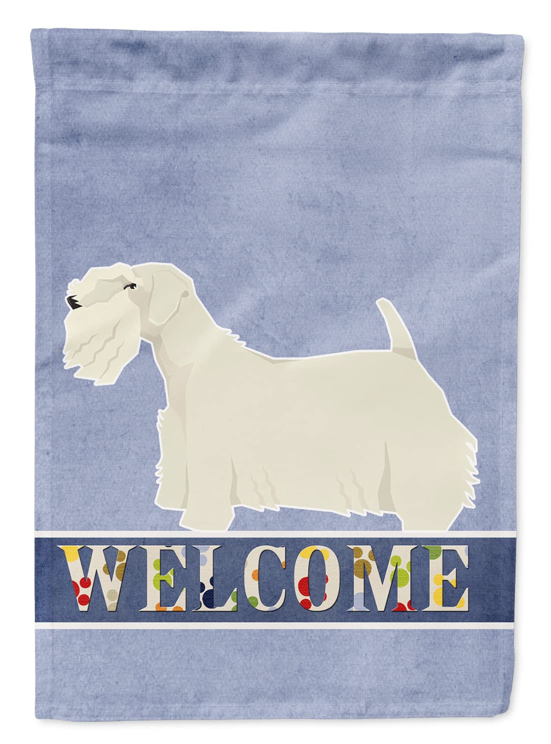 Drapeau Sealyham Terrier grand format multicolor en toile de canevas résistant