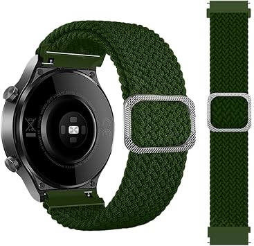 SKM Smart Watch Band for Garmin Vivoactive 3/4 Venu 2/Forerunner 645 245 158 745 Braided Strap Vivomove HR 20 22mm Watchband Accessories Color Green, Size for VENU