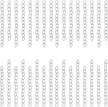 100Pcs Necklace Chain Extender for Jewelry Making,Stainless Steel Bracelets Extender Bracelet Chain Extenders Chains Extension Tails for Necklaces Bracelet,Anklets,Jewelry Making SuppliesSilver