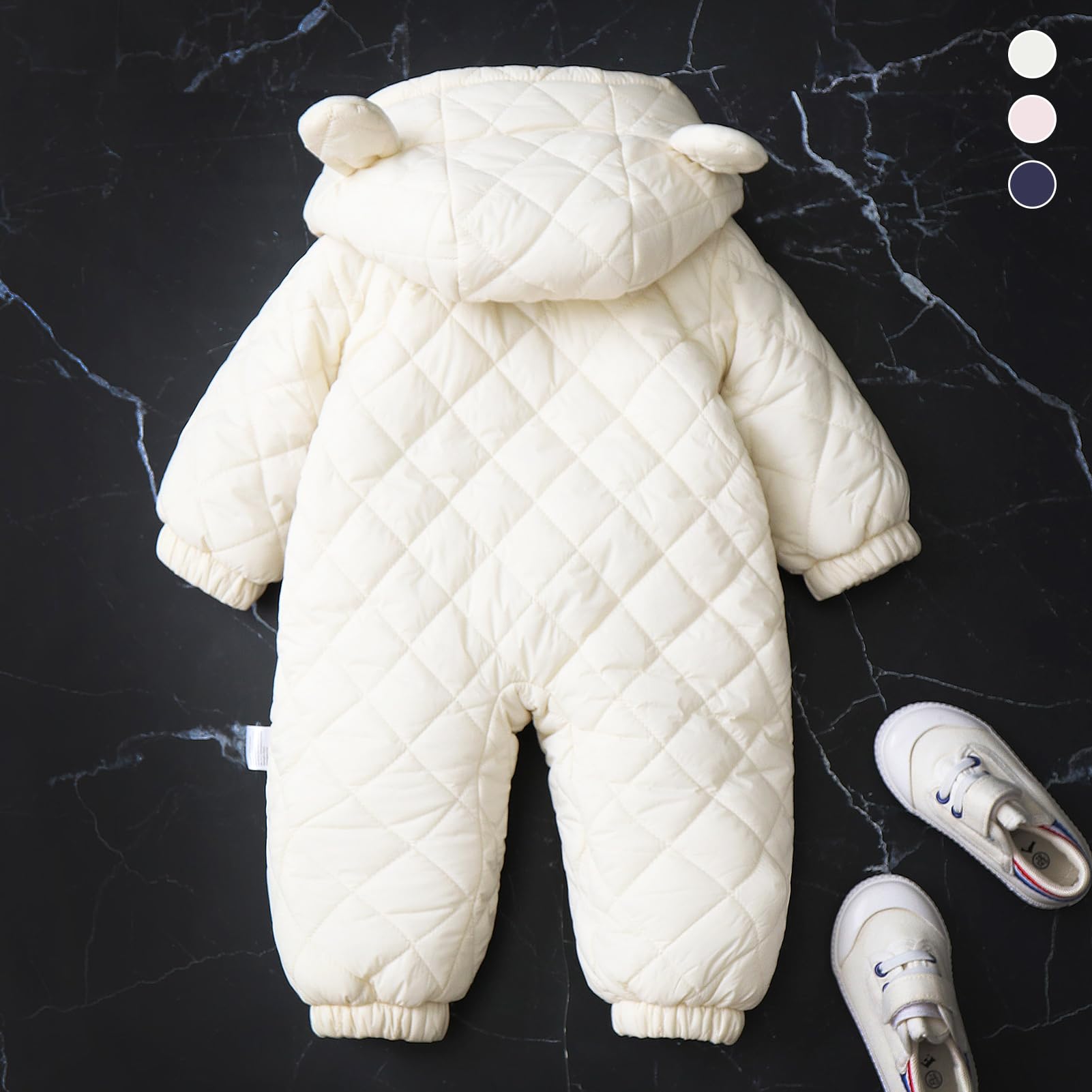 Traje de Nieve Bebé Niños Niñas Disfraz Mono Recién Nacido Engrosado Traje de Esquí con Capucha