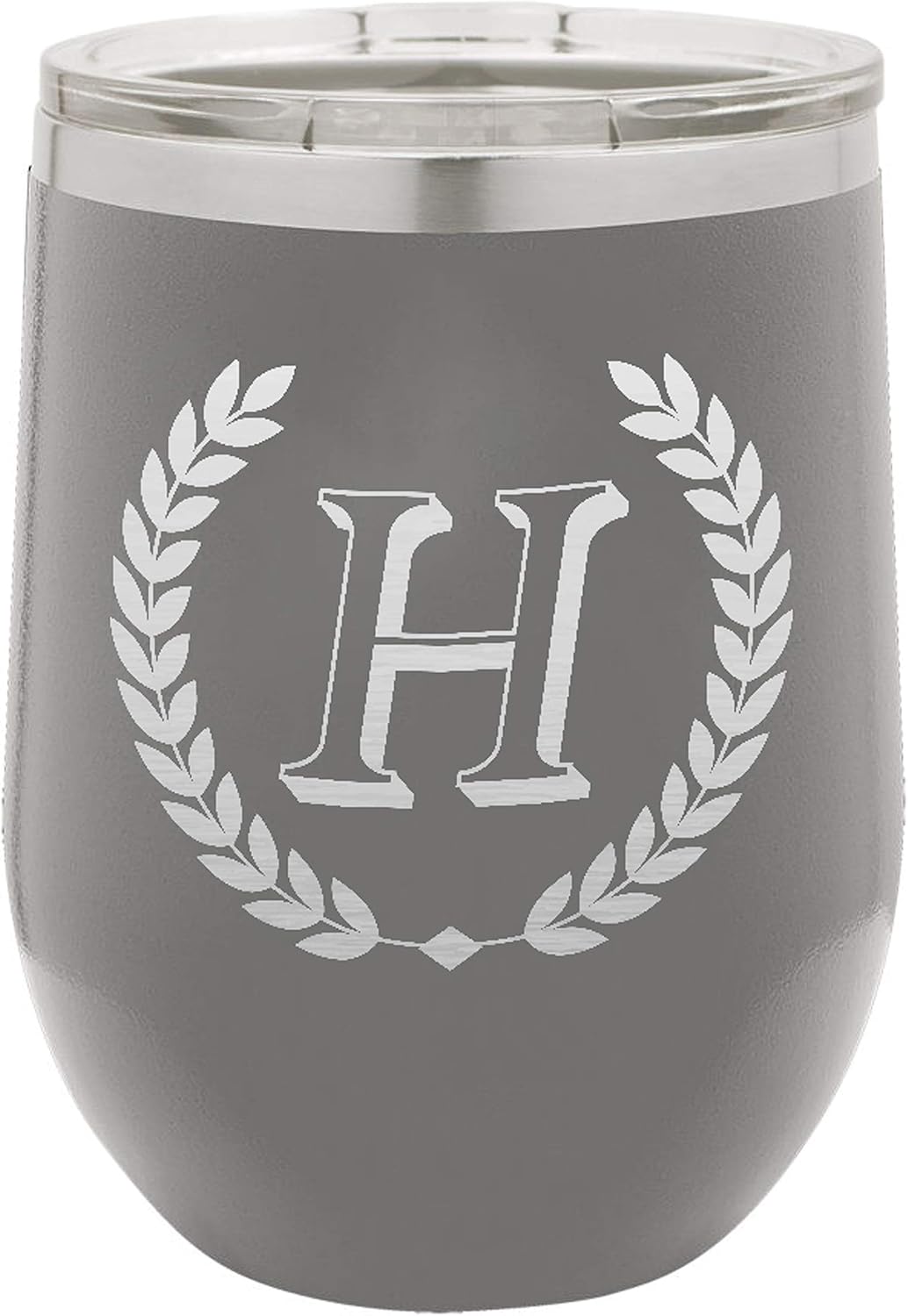 Personalized 12 oz. Vacuum Insulated Stemless Wine Tumbler - Horace Design (Green)