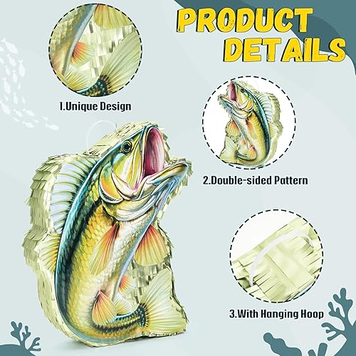 Miniatura 159 de WERNNSAI - Piñata de sirena plegable, piñata de cumpleaños con flecos que incluye cuerda para jalar, venda y bate. Decoraciones