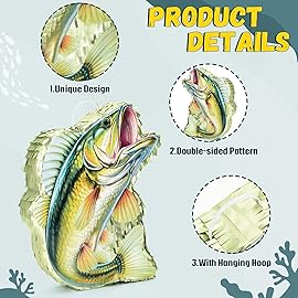 WERNNSAI Fish Piata - Fishing Game Pinata Ocean Pinata Under the Sea for Boy Adult Party Decoration Summer Pool Party Game Supplies Favors with Bat Blindfold