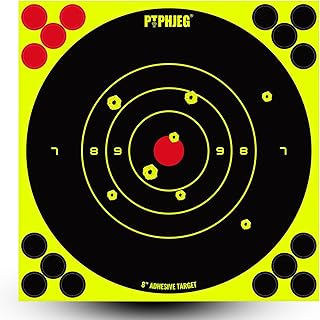 Bright Fluorescent Yellow Adhesive Splatter Shooting Targets 8x8 Inches (25/50/100 Pack)