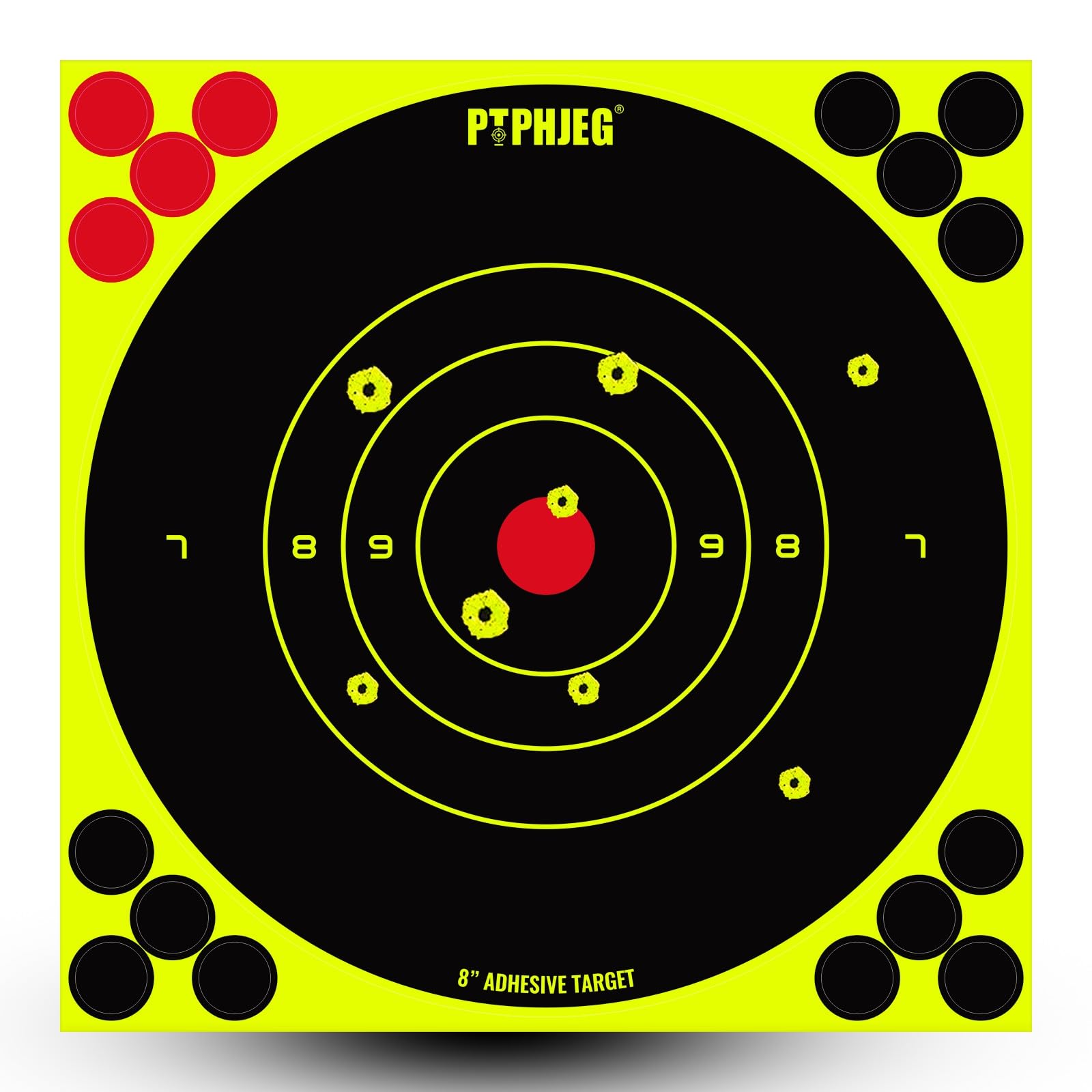 Bright Fluorescent Yellow Adhesive Splatter Shooting Targets 8x8 Inches (25 Pack)-image-9