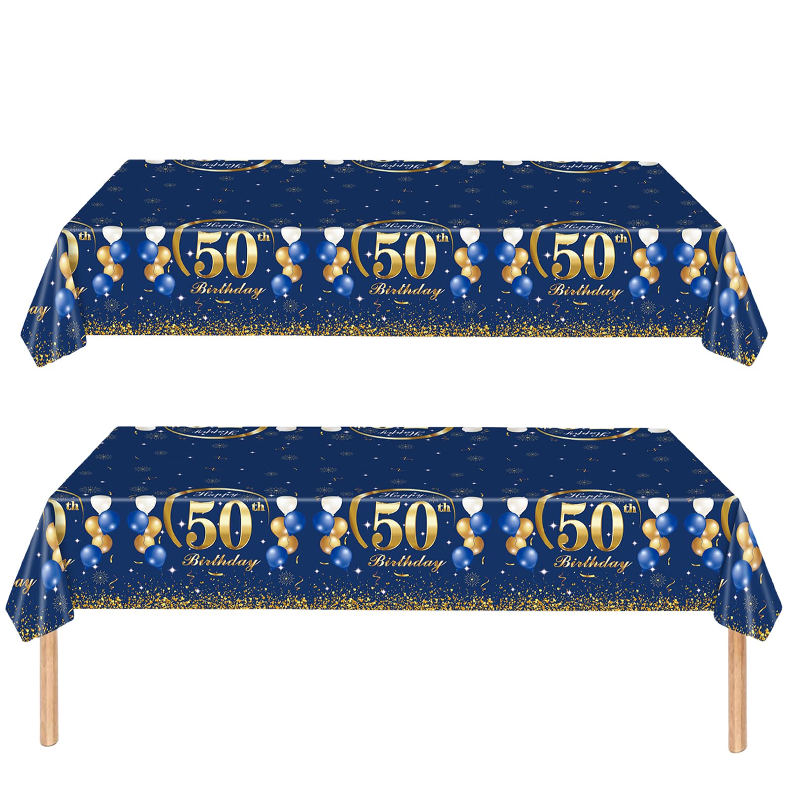Lot De 2 Nappes Jetables En Plastique Bleu Marine - 137 X 274