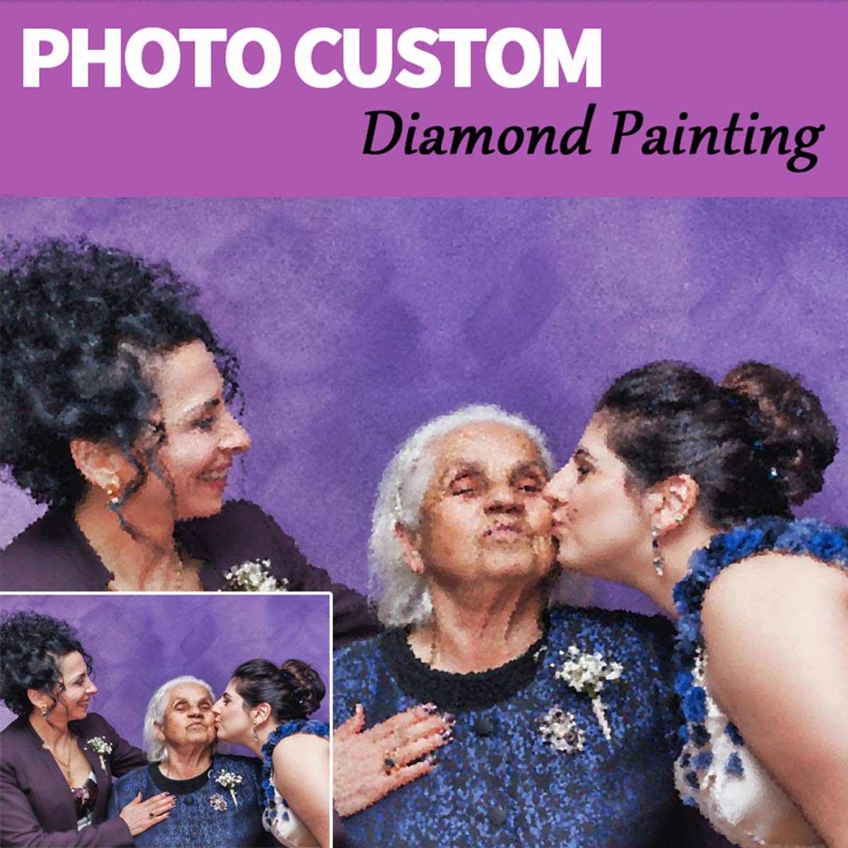 Diamond Drawing Kits for Adults Large Photo Canvas Personalised Large Diamond Drawing Kits 5D DIY Diamond Drawing 50x70