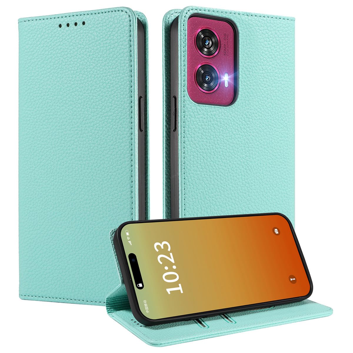 MOJIA Leder-Hülle Für Motorola Edge 50 Fusion – Wallet Case Mit Magnet, Kartenfächern & Ständerfunktion