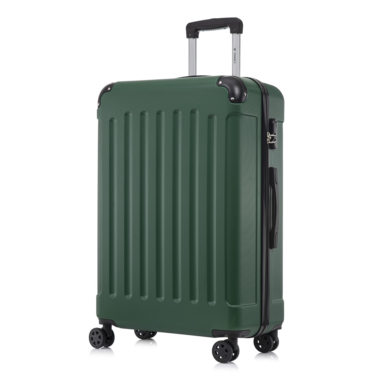 yonsly Koffer Suitcase, Trolley Reisekoffer, Rollkoffer Handgepäck mit 4 Rollen 360°, ABS Hartschalen, Sicherheitsschloss, Weicher Gummigriff, 210D-Futter