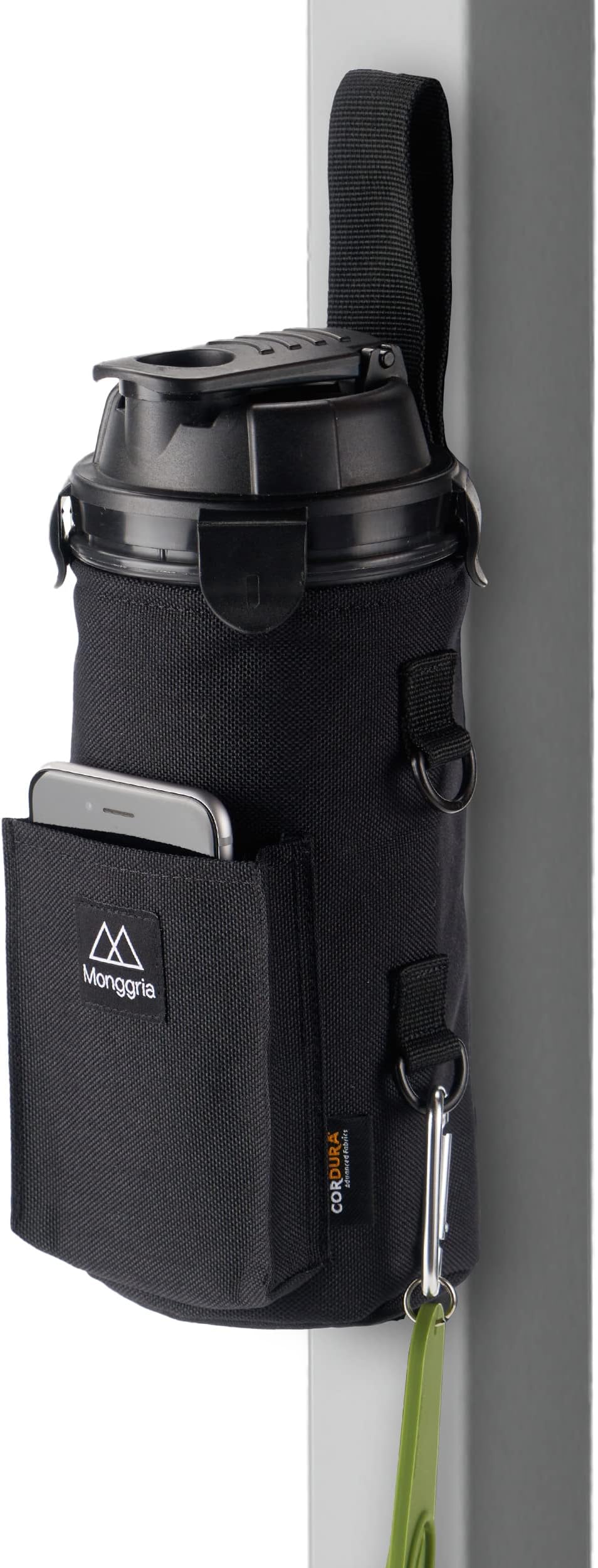 Magnetic Water Bottle Holder - Built-in Magnet for Easy Attachment to Exercise Equipment - Multi-Purpose - with Sling - Waterproof - Cordura Used Durability