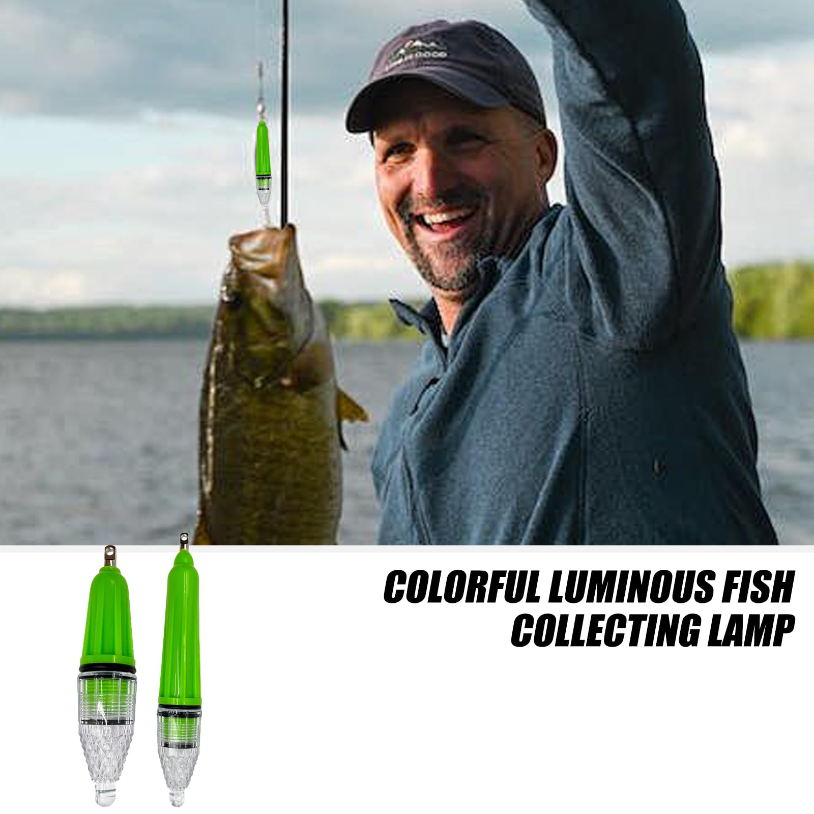 Kangnice 6.7in/4.7in Fishing Attracting Lamp Night Flashing Fishing Lure Baits Fishing Light Drop Fishing Light