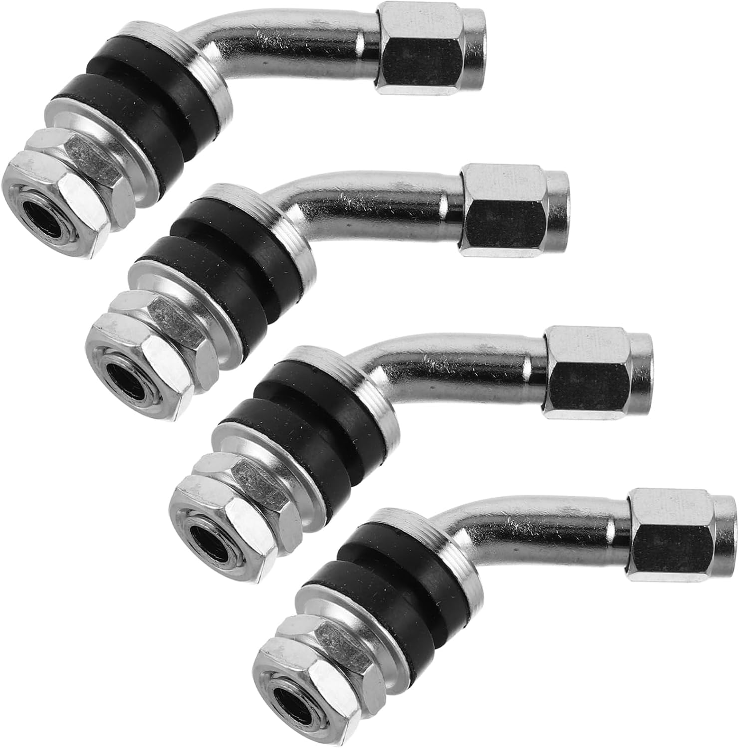 4pcs Tubeless Tire Valve Stems for Motorcycles and Cars Leak Valve Caps Stylish Aesthetic Enhancement Easy Installation Compatible Various Vehicles