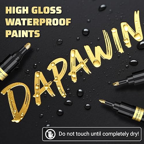 Miniatura 6 de 5 bolígrafos de pintura cromada, marcador permanente dorado, marcador cromado espejo para kit de reparación de metal, kit de reparación de