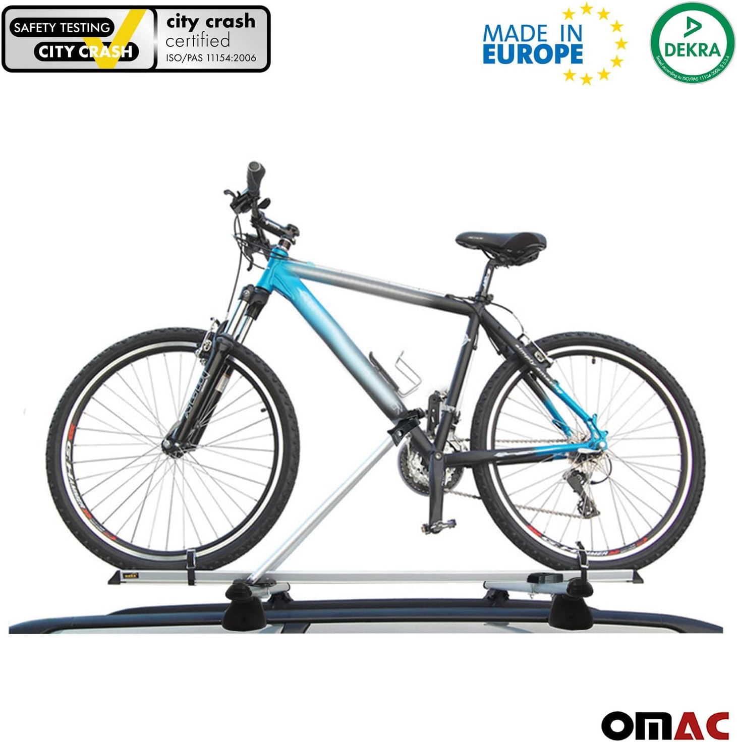 OMAC Bike Rack Carrier Roof Racks Set for Ford Flex 2009-2019 Silver 3 Pcs