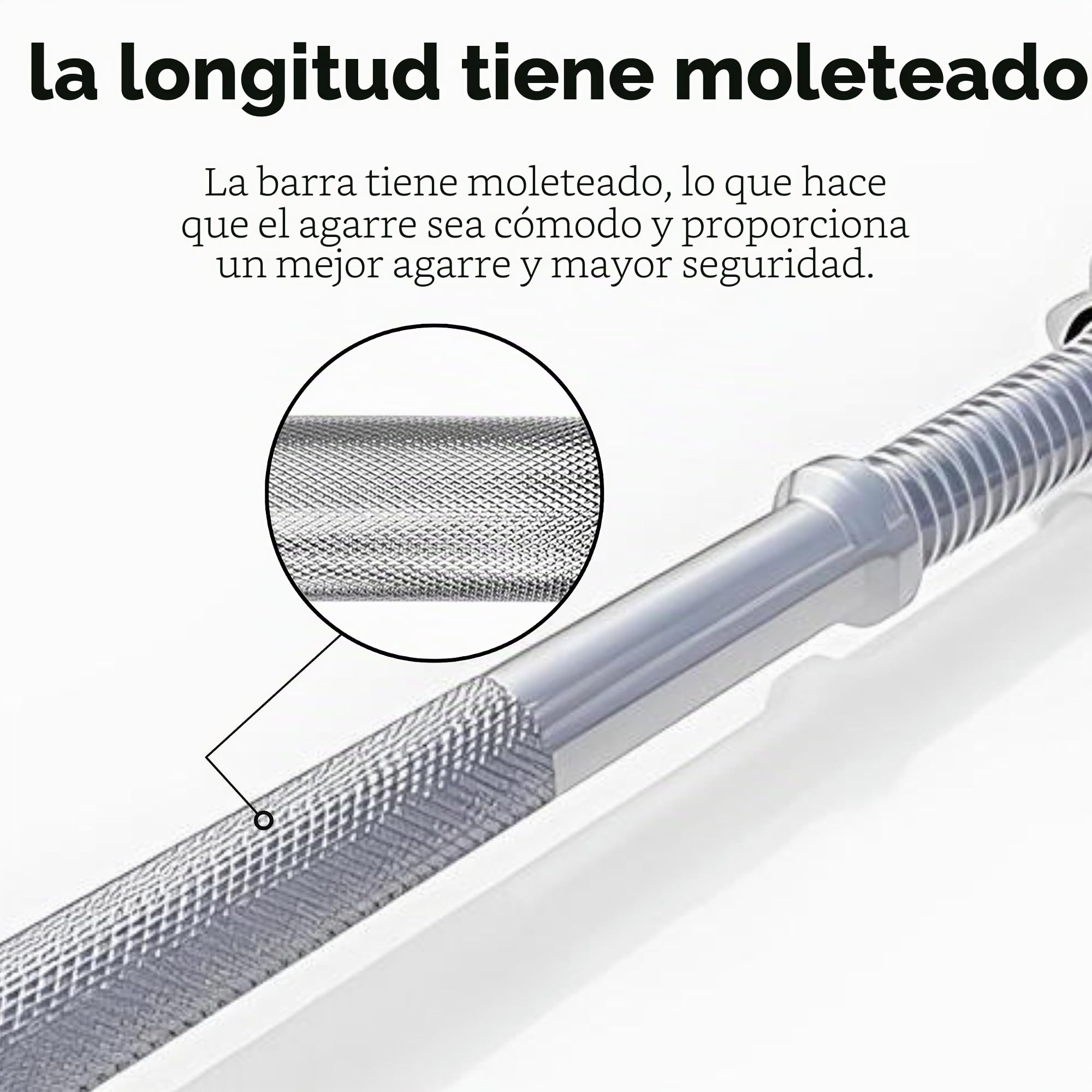 Barra de gimnasio de acero DONATIF con discos incluidos – Barra de 28 mm cromada, 200 cm (10 kg) – Equipamiento de gimnasio en casa – Gimnasio en casa – Entrenamiento óptimo en casa