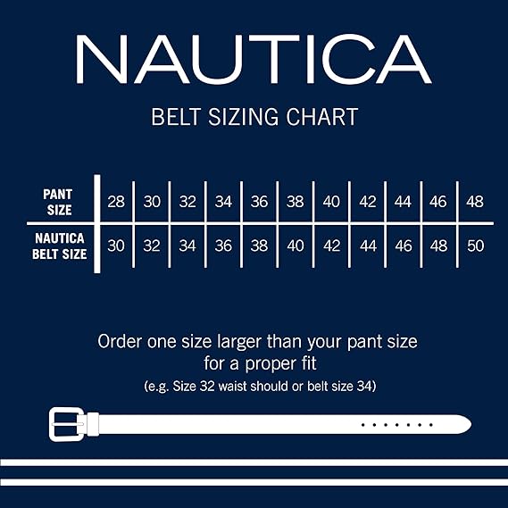 Nautica Men's Reversible Leather Belt | 2-in-1 | Classic | Everyday | Business | Work | Dress | Casual | Metal Buckle