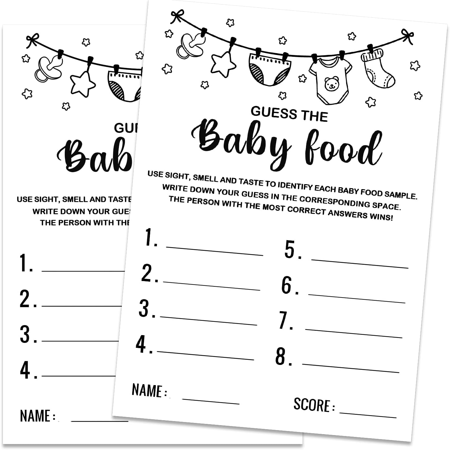 Baby Shower Game, Guess the Baby Food Baby Shower Game, Gender Reveal Party Supplies, Baby Shower Decorations, Baby Shower Party Games Supplies & Activities, 30 Game Cards Included