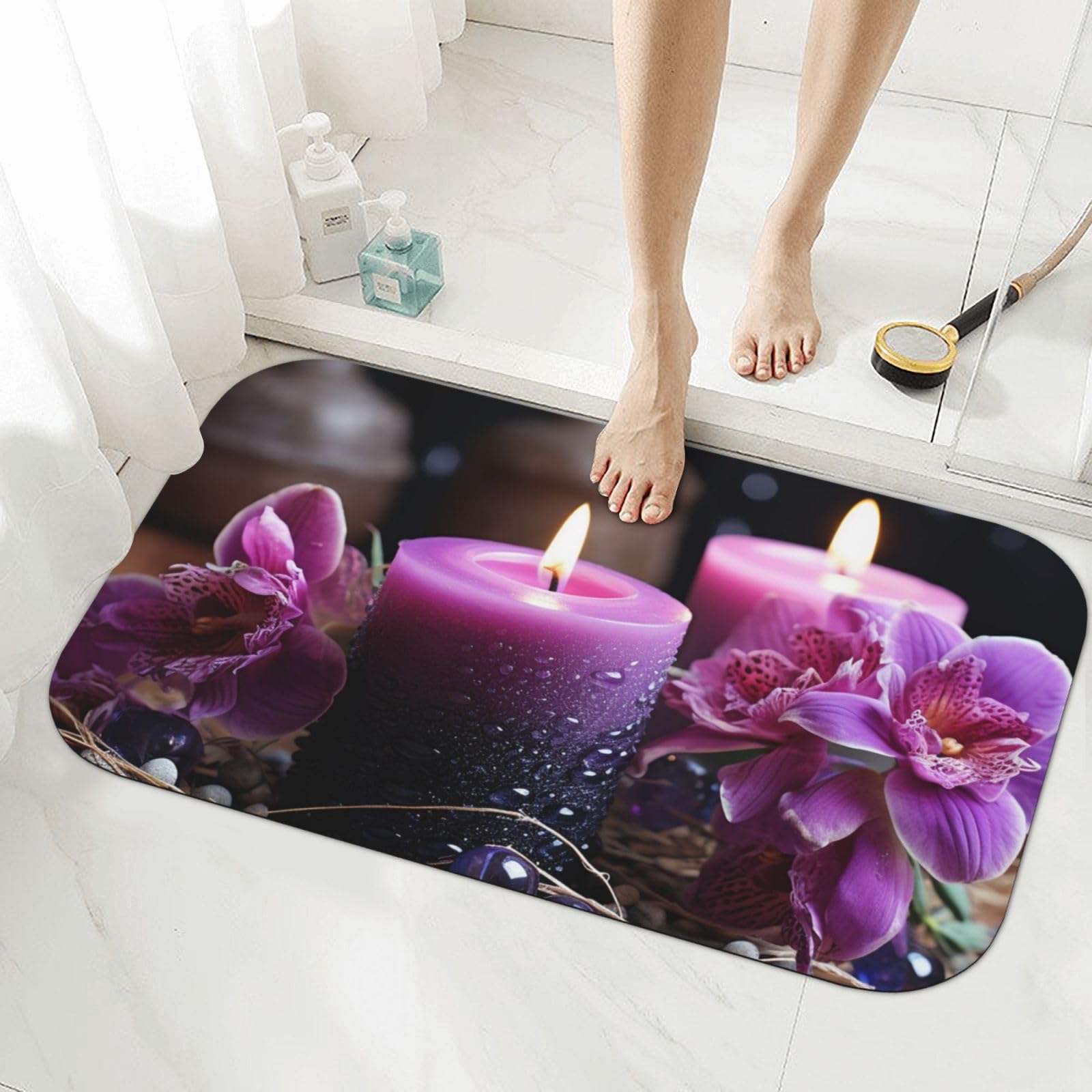 Tapis de bain en terre de diatomée 50x80 absorbant anti-dérapant pour accessoire salle de bain